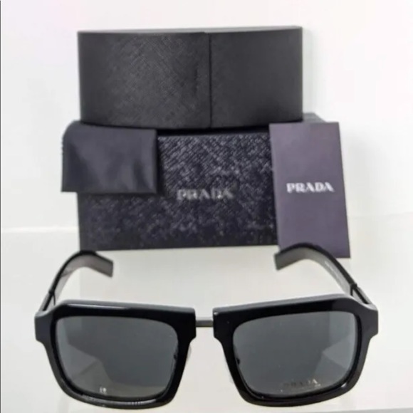 Brand New Authentic Prada Sunglasses SPR 09X Sunglasses 1AB - 5S0 Dark Black - Picture 2 of 4